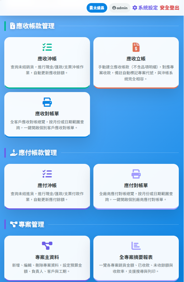 Kentware ProSync 專案帳務與對帳單